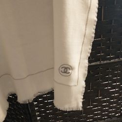 Coco Chanel Cashmere Scarf with Chain Running Through It