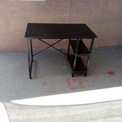 Black Desk With Printer Storage Or Books Rarely Used