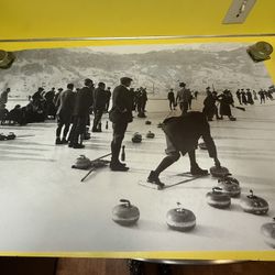 1920S People Curling On A Lake In Canada Poster