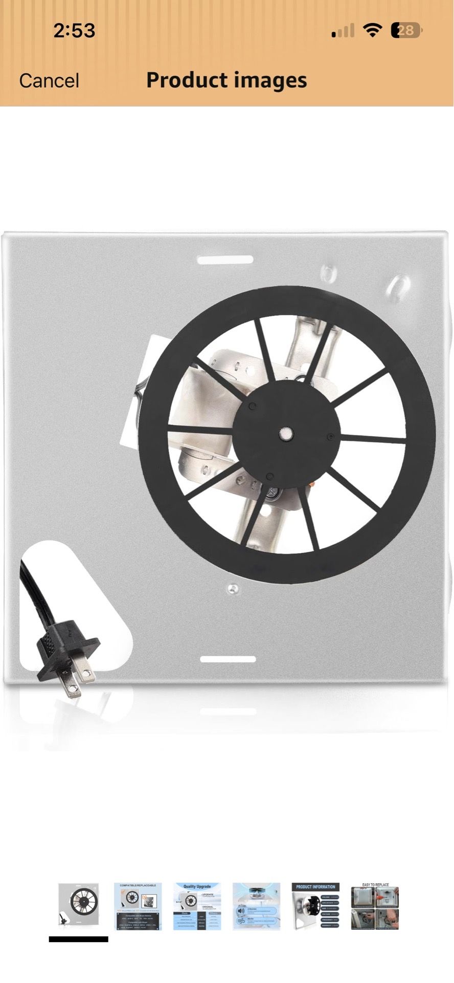 678-G/2678F-A Fan Compatible with Nutone 763 763N,Compatible with Broan 679-E/2679F-A 679FL-C N679-C 679L, 2.0 Sone,S3,8" x8-1/4 (50 CFM)