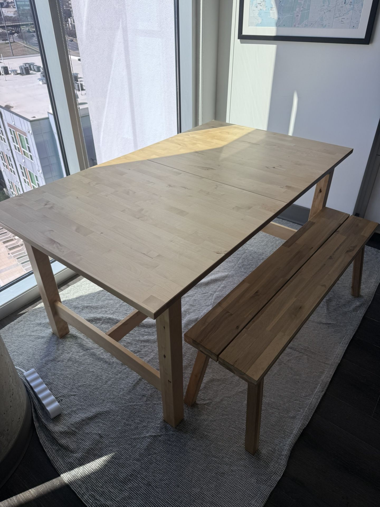 Wooden Table And Benches