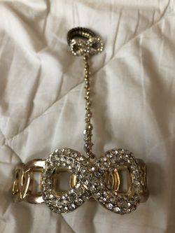 Infinity Bling bracelet w ring attached