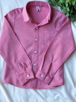 OCHENTA Pink Long Sleeve Button-Down Shirt Size 110/ 3T