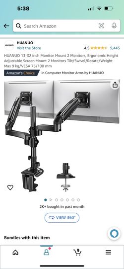 Dual Monitor Adjustable Desk Mount
