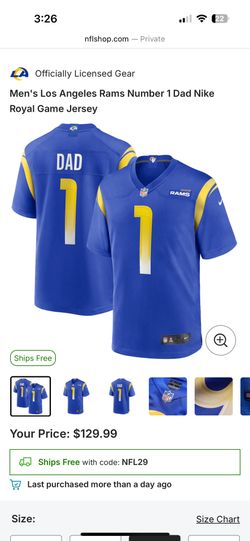 New #1 Dad Rams Jersey Size Large