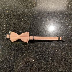 Peach Bow Tie Cat Feline Collar