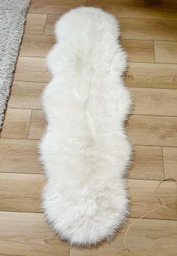 Soft White Sheepskin 2x6 Runner-Faux