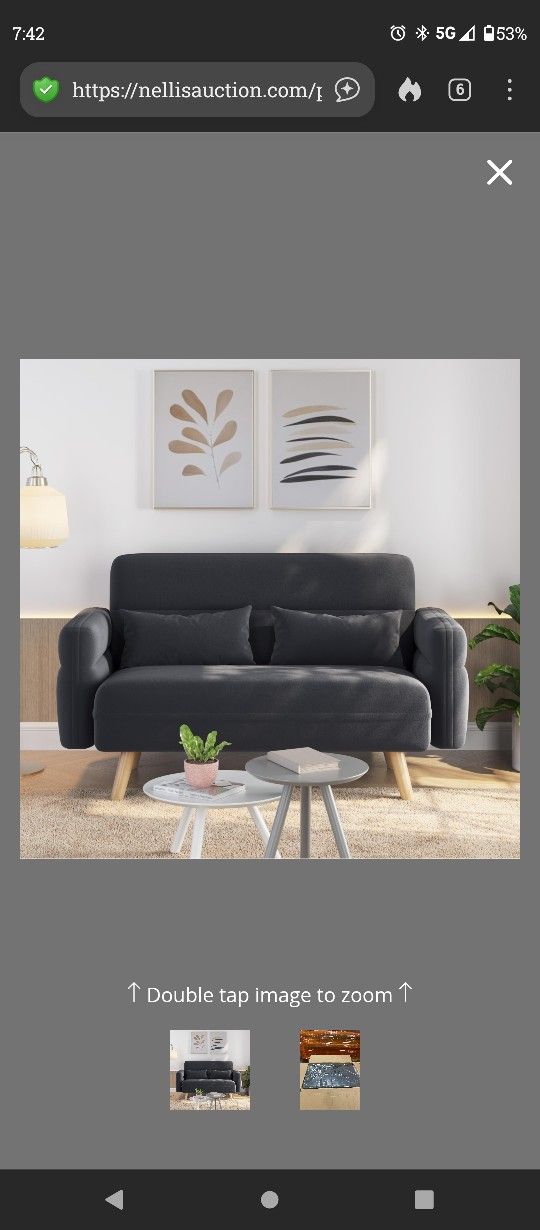 Yaheetech 46" Small Modern Fabric Sofa Loveseat Mid Century 2 Seater Sofa Couch with Lumbar Pillows, Solid Wood Legs for Living Room, Small Space, Dor