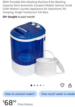 Portable Mini Washing Machine 8lbs Washing Capacity Semi-Automatic Compact Washer NEW