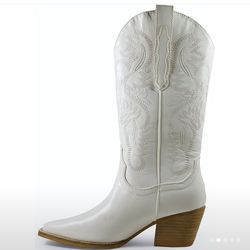 Wester cowboy Boots Woman, 6.5, White