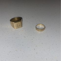 Nugget Ring & Gold Sovereign Type Ring 