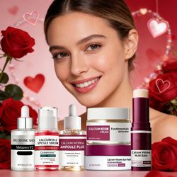 6pcs Korean Skincare Set | Includes Moisturizing Stick, Soft Eye Mask, Face Cream, Moisturizing Serum, Calcium B12 Serum, Ampoules | Deeply Moisturize