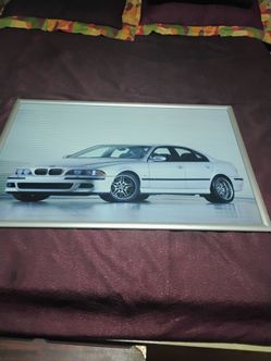 Rare BMW Dealer Display Art framed 38x25 framed