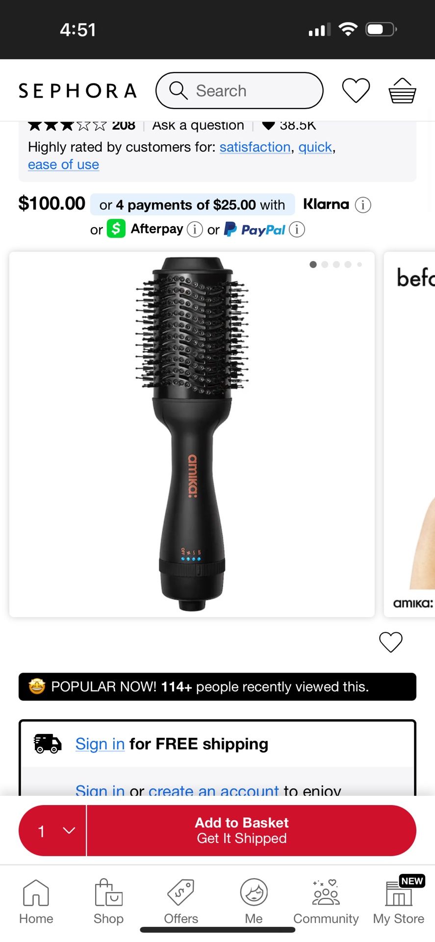 Amika Dry Brush Works Good Gently Used