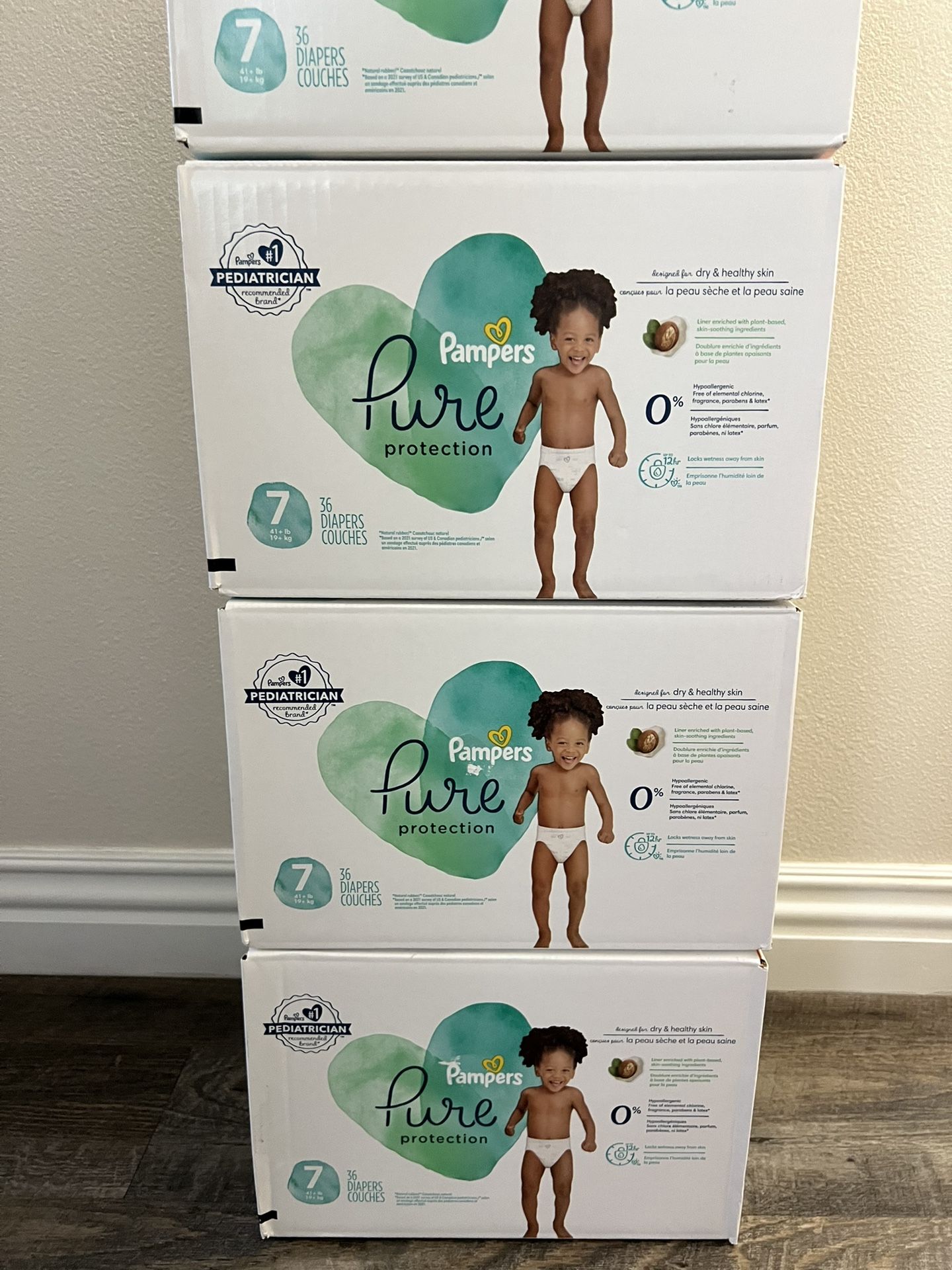 $20 Each Box. 36 Diapers Size 7
