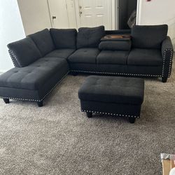 L Shaped Sectional w/Ottoman