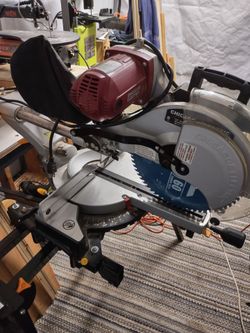 Chicago electric 12" double bevel compound miter saw with stand