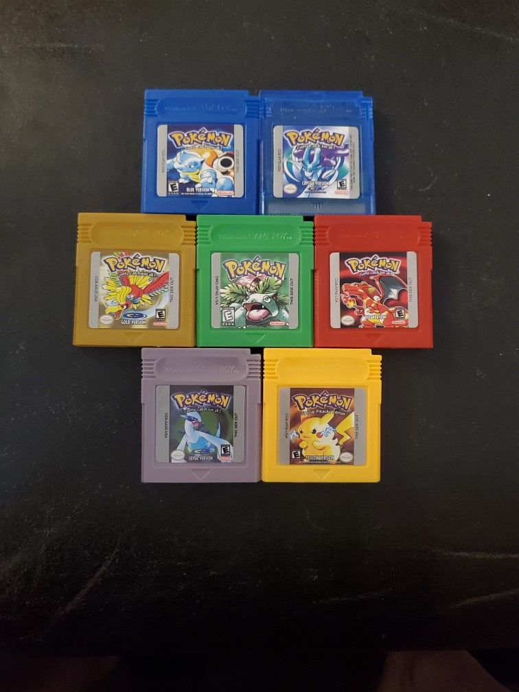 Pokemon Green Blue Gold Red Silver Crystal Yellow GBC Game Cartridge Gameboy Color