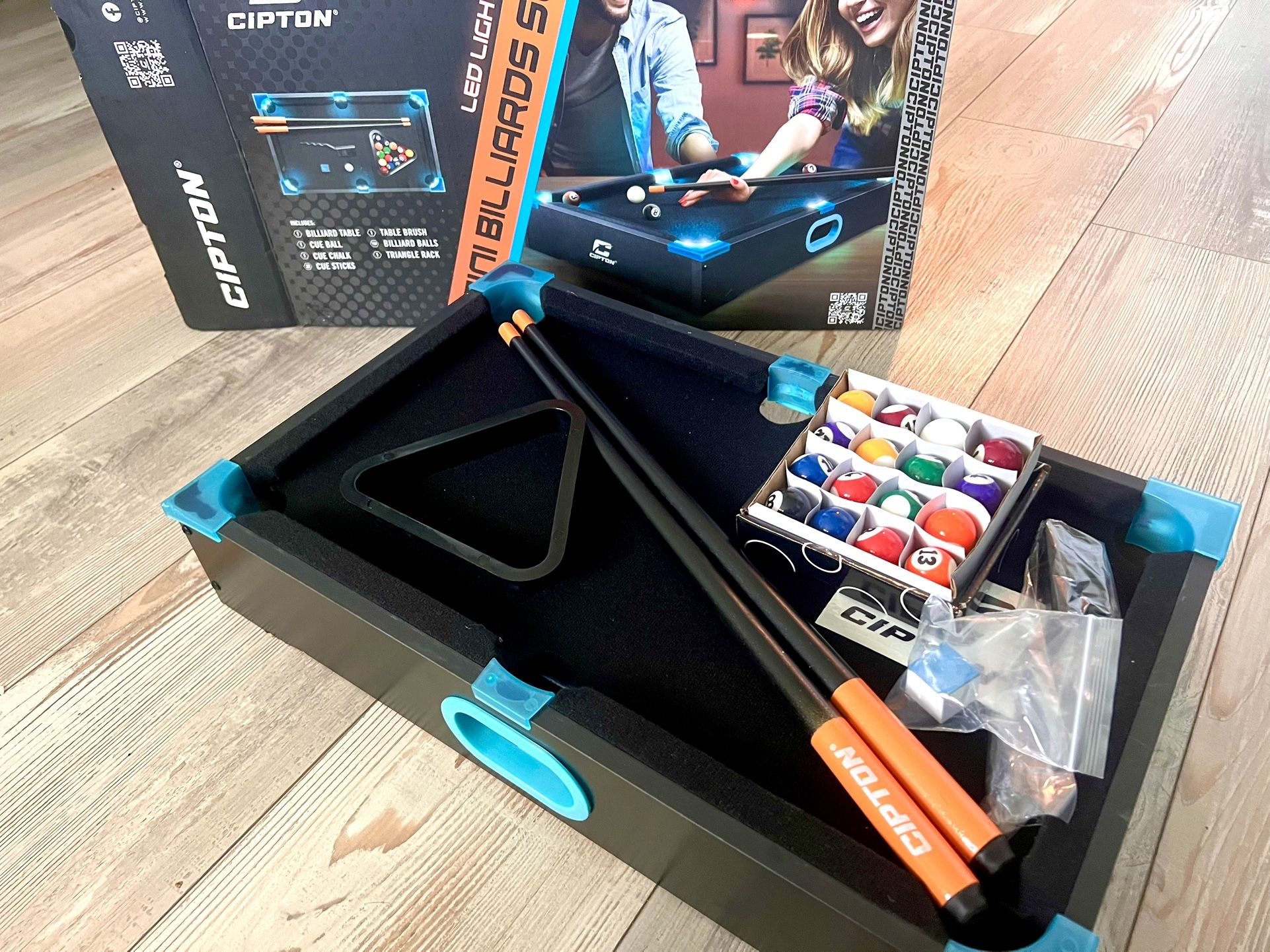LED Billiards Set , Works Great , Portable and Ready To go , enjoy Your Winter Indoors With The family And Teach Your Little Ones To Play The game .