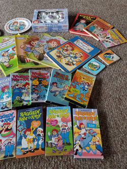 Raggedy Ann & Andy books, VHS and more
