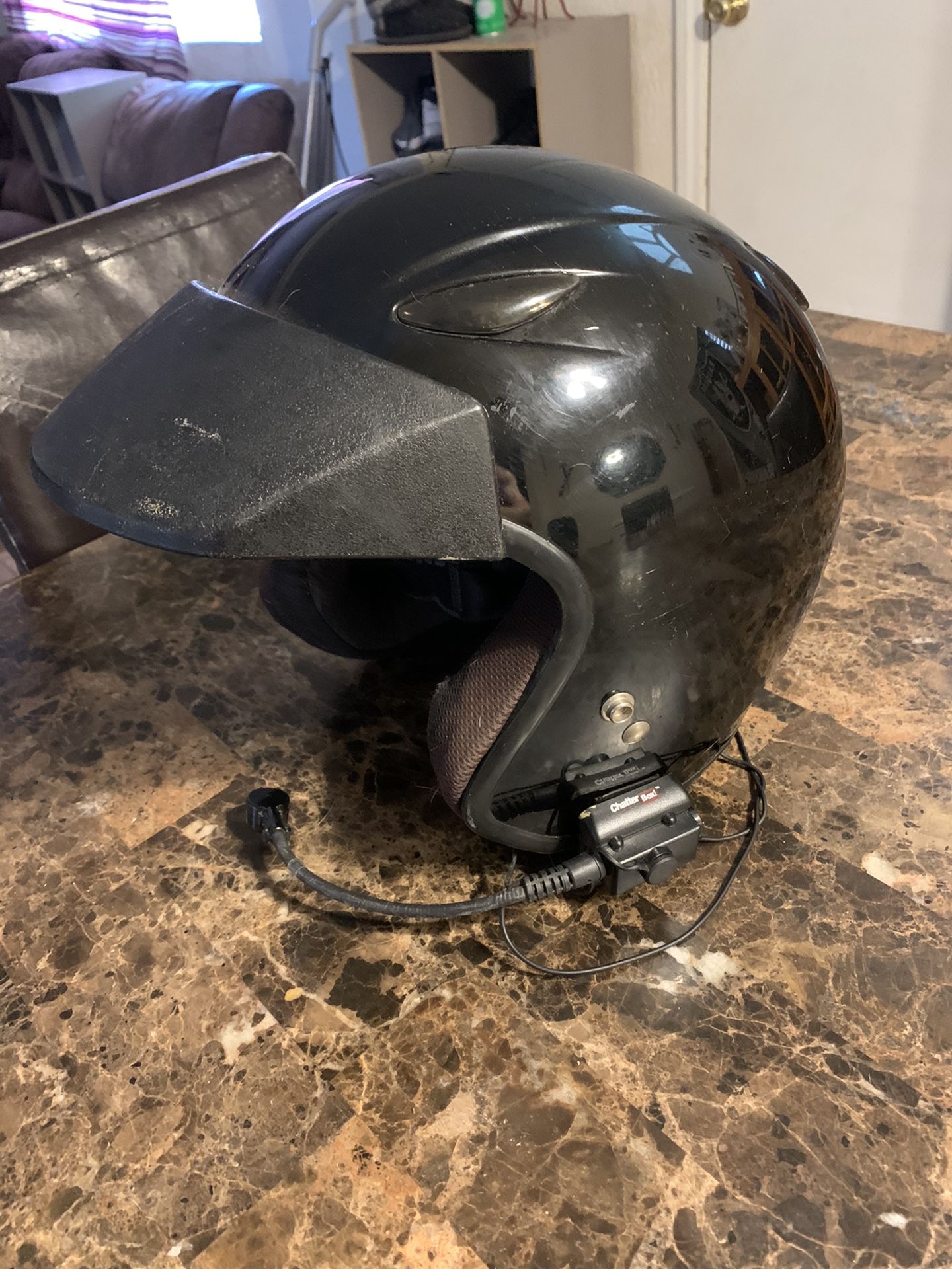 Motorcycle helmet with chatterbox mic