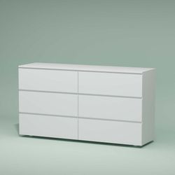 White 6-Drawer Double Dresser | Ikea style dresser