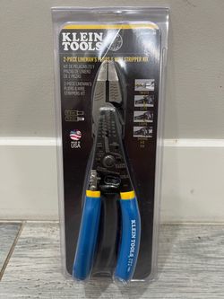 Klein Tools D213-9NE 11055 2 piece LINEMAN'S Pliers and WIRE STRIPPER KIT SEALED