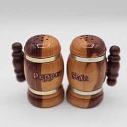 VINTAGE salt pepper shaker wooden- Boonville, MO