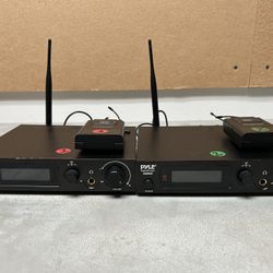 2x Pyle PDWMN49 Pro Wireless In-Ear Monitor Systems – Dual Transmitters | Live/Studio Use