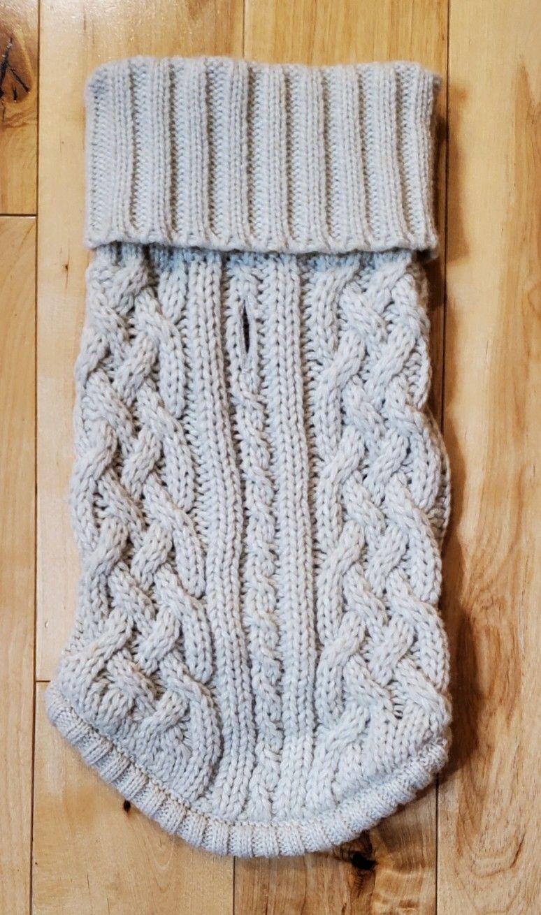 NEW Cream Cable Knit Turtle Neck Dog Sweater (S)