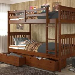 Bunk Bed ,very Good Quality Wood ,with 2 Storage Drawers 