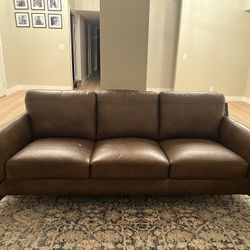 Brown Leather Couches Sold As A Set Or Separately 
