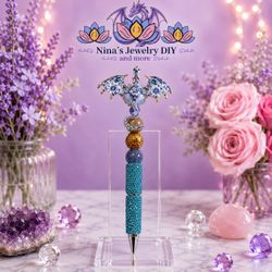 Handmade Dragon Beaded Rhinestone Pen