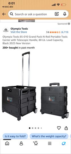 Foldable Utility Cart with Stair Climbing Wheels, Collapsible Rolling Crate with Telescoping Handle, Folding Shopping Trolley Handcart