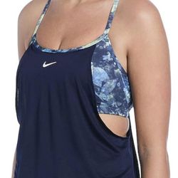 Nike Women's Drape Tankini Top Only Swimwear Swim Size Medium (NESSF279-440) $72