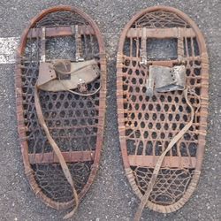 Vintage Wooden Military Snow Shoes