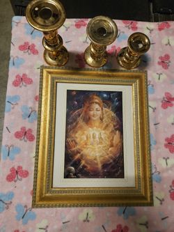 Picture Frame With Candle Holders