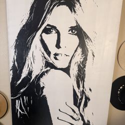 Moving Sale….Heidi Klum Portrait 4ft 11 1/2 In  X 3ft 4 In painted  by an artist in Vancouver.  