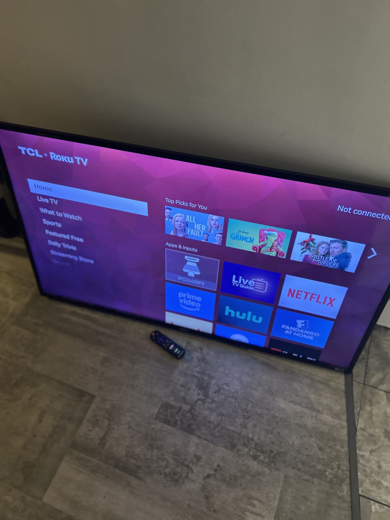 42” TCL  Smart TV w/Remote