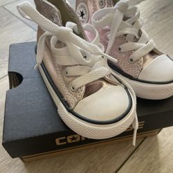 Metallic Pink Infant Size 5 Converse Chuck’s Shoes