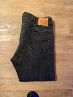 Levi's 505 Regular Fit Men's Jeans in a faded black or dark grey wash.