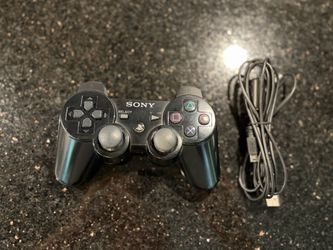 Sony Playstation 3 PS3 Genuine OEM Dualshock Black Controller With USB