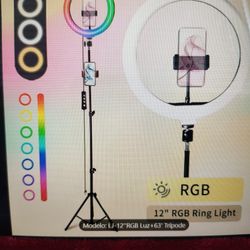 Luz Anillo Ajustable 12 In. Soporte 63 in Selfie Grabacion Video . Youtube Y TikTok.