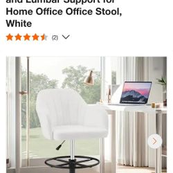 White Faux Leather Adjustable Height Swivel Chair