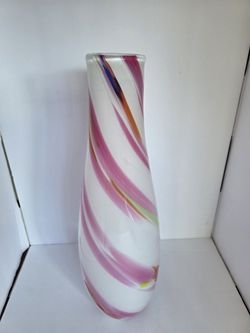 ITALIAN MURANO STYLE STRIPED VASE