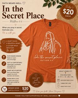 In The Secret Place Christian T-Shirt | Faith-Based | $20
