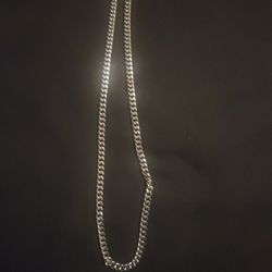 Brand New 20 Inch Franko Cuban , White Gold Plate , STERLING SILVER