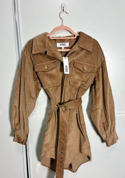 BB Dakota by Steve Madden wmn’s corduroy belted shirt jacket dress sz S NWT