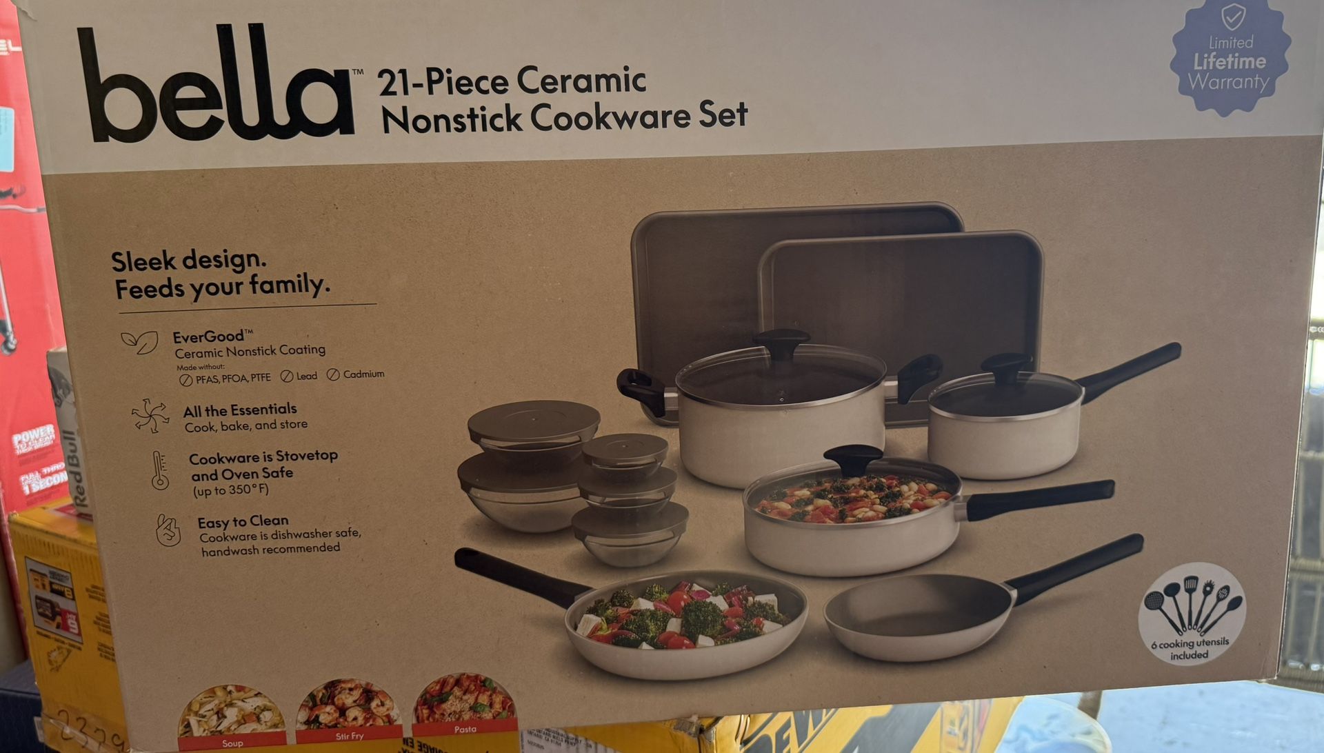 Bella 21 Piece Ceramic Nonstick Cookware Set
