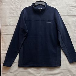 Men Columbia Sweater 1/2 Zipper Size L Navy Blue 